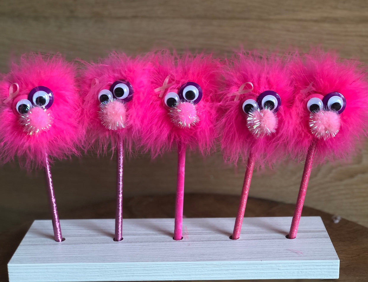 Pinky The Happy Monster Pencil for Breast Cancer
