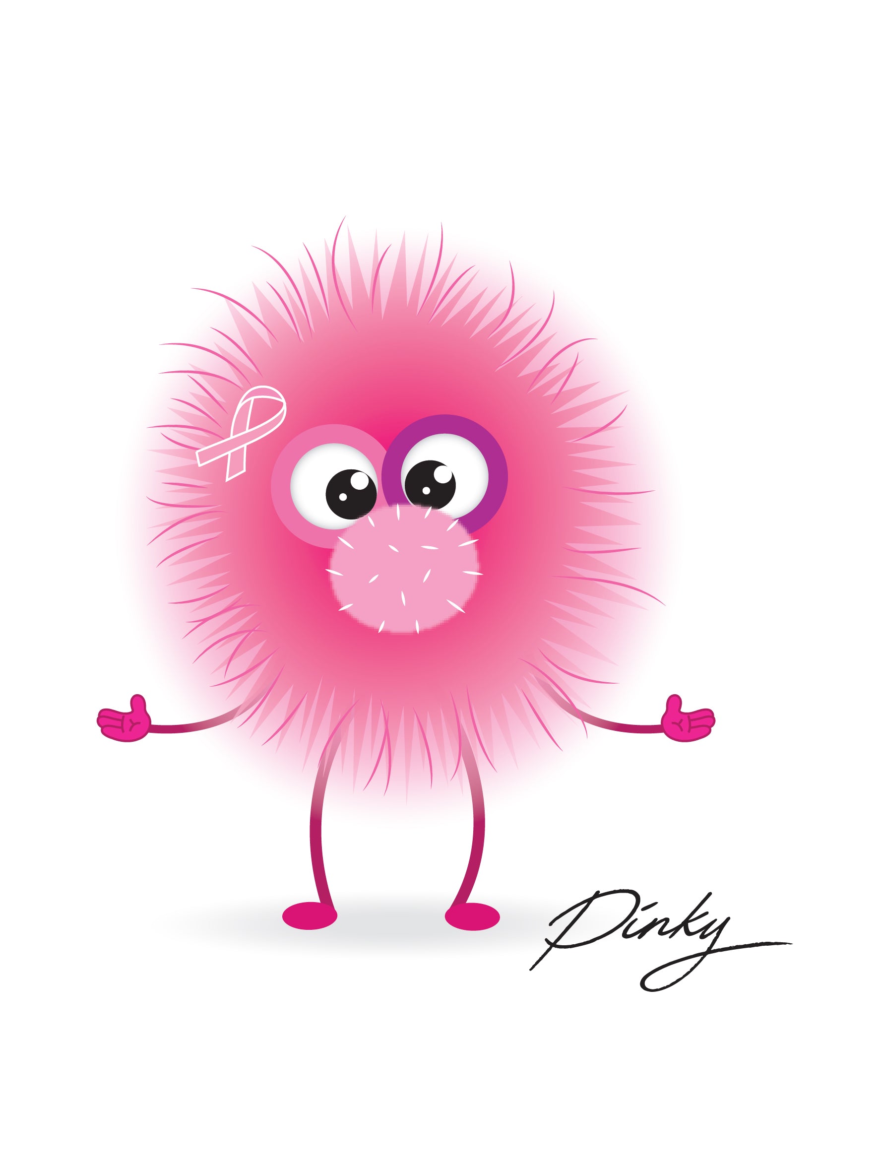 Pinky The Happy Monster Pencil for Breast Cancer